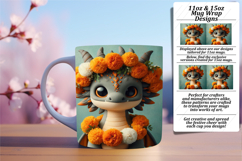 GREAT GIFT: 11oz Mug Wrap PNG , Dragon Product Image 1