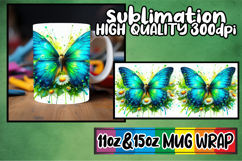 Wholesome joys 11oz 15oz mug wrap, Butterfly Product Image 1