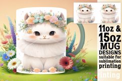 Vibrant Charm Cat Watercolor Mug Wrap - Spring Fantasy Product Image 1
