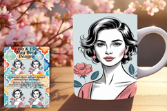 Radiant 15oz Mug Wrap Png Design , Beauty Woman Product Image 1