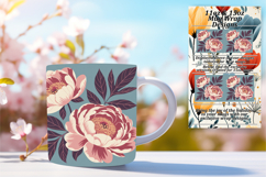 LUXE PNG Mug Wrap Design 15oz , Flowers Product Image 1