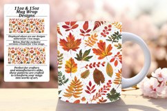 Warm Fall Leaves Pattern Mug Wrap Design 11oz/15oz Product Image 1