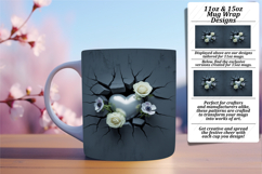 EYE-CATCHING 11oz Mug Wrap PNG , 3D Heart Product Image 1