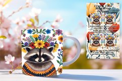 FlowerRaccoon Mug Wrap for 11oz/15oz Sublimation Product Image 1