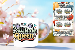 Creative 11oz Mug Wrap Png Template , Cat Quote Product Image 1