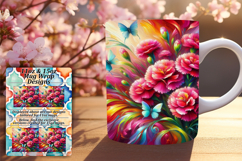 LUSH 15oz PNG Mug Wrap Template , Flowers Product Image 1