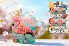 Serene 11oz Mug Wrap Png Design , Flamingo Product Image 1