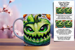 Glamorous 15oz Mug Wrap Png Template , Cute Pumpkin Product Image 1