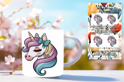 Vibrant 15oz Mug Wrap Png Template , Unicorn Product Image 1