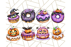 Halloween Donut Clipart PNG, Cute Spooky Doughnut Art Product Image 4