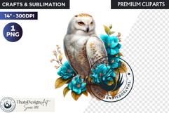 Floral Owl Fantasy clipart, Botanical and Wildlife Graphics Product Image 1