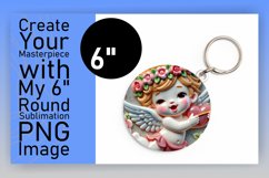 Sophisticated Circle PNG Car Coaster , 3D Cupid Product Image 1