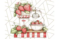 Cottagecore Strawberry Kitchen PNG Clipart, Retro Fruit Png Product Image 4