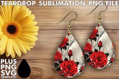 Floral Delicacy: Teardrop Earring Sublimation PNG Product Image 1