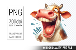 Cow Clipart PNG, Farm Animals Clipart, Rustic Farm Art Product Image 1