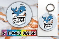 Radiant Circle Sublimation Keychains, Easter Animals Product Image 1