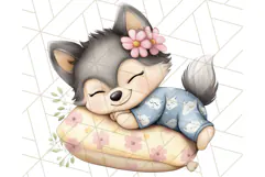 Sleeping Baby Animals PNG, Cozy Pajama Bedtime Clipart Png Product Image 4