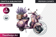 Lavender Clipart PNG, Purple flower arrangement sublimation Product Image 1