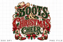 Boots and Christmas Cheer Cowboy Hat PNG - Country Western Product Image 2