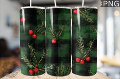 Green Christmas Plaid Tumbler Wrap -High Quality 300 Dpi Product Image 1