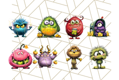 Quirky Monster Clipart PNG, Funny Spooky Creatures Product Image 4