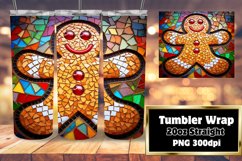 Christmas Gingerbread Man Harmony Stained Glass 3D Wrap 20oz Product Image 1