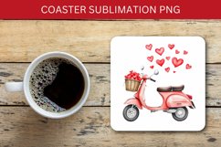 valentine square coaster - scooter Product Image 1