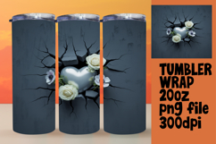 VIVID 20oz Tumbler Artwork , 3D Heart Product Image 1