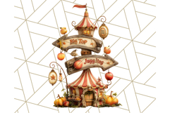 Autumn Circus Clipart Carnival Tent Fall PNG, Vintage Circus Product Image 4
