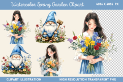 Watercolor Spring Garden Clipart Bundle PNG Product Image 4