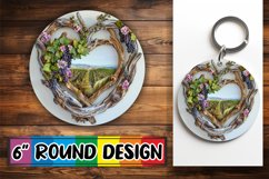 Heartwood Haven Circle Design Sublimation Keychanin PNG Product Image 1