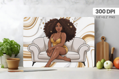 Afro Girl/Woman Melanin braided hair Cutting Board PNG Desig Product Image 1