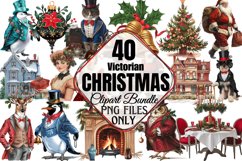 Victorian Christmas Sublimation Clipart Bundle PNG Product Image 1