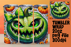 VIBRANT 20oz Tumbler Wrap for Sublimation , Cute Pumpkin Product Image 1