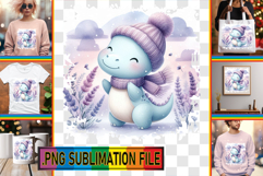 Cozy TSHIRT Art Ideas PNG, Cute Dino Product Image 1