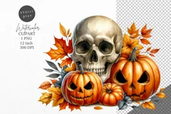 Halloween clipart, Skull clipart, Autumn clipart Product Image 1