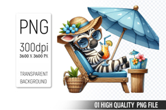 Summer Animals Clipart PNG Bundle, Watercolor Animals PNG Product Image 15