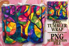 Stained Glass Tree Wrap 20oz Colorful Tumbler Sublimation Product Image 1