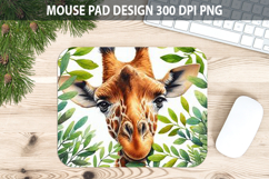 Watercolor Giraffe Mouse pad Sublimation - Animal PNG Design Product Image 1