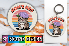 Whimsical Car Coaster Circle PNG, Cat Lover Product Image 1