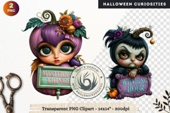 Surreal Halloween Character Cliparts Spooky Curiosities Product Image 1