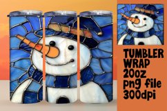 3D Stained Glass Snowman Wrap Christmas Product Image 1