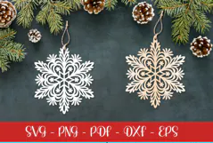Snowflake laser SVG PNG| Christmas Snowflakes ornament Product Image 1