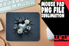 Joyful Mouse Mat Design Sublimation, 3D Heart Product Image 1