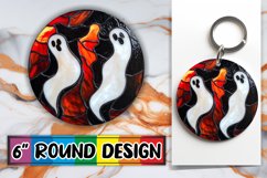 Artistic Halloween Stained Glass Keychain Sublimation Product Image 1