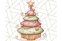 Christmas Cake Clipart PNG, Cottagecore Holiday Desserts Product Image 4