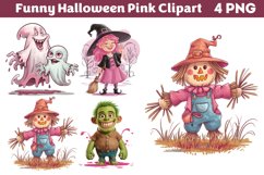 Funny Halloween Pink Clipart PNG Product Image 1
