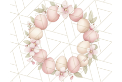 Pastel Pink Easter Bunny Egg and Flowers Clipart PNG Product Image 5