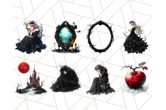 Gothic Fairy Tale Princesses, Dark Fantasy Clipart PNG Product Image 2