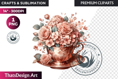 Ethereal Floral arrangements Clipart PNG Rose gold and blush Product Image 1